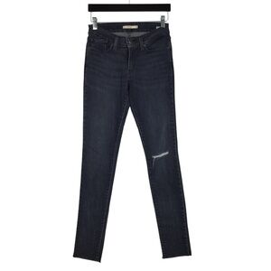 Levi’s Skinny Jeans Ripped Knee Raw Hem Size 28